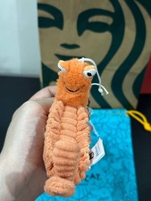 Jellycat Sheldon Shrimp Plush Keychain NWT Cute Soft Ocean Animal Toy Gift