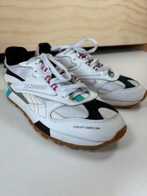 Reebok Classic Leather Sneakers White Multicolor Concept Sample Men s Size 9.5