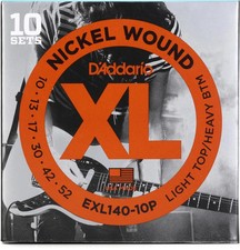 D'Addario EXL140 Nickel Wound Electric Strings -.010-.052 Light Top/Heavy Bottom