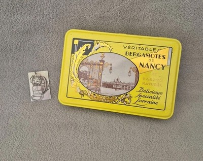 Alte echte Metalldose Bergamotte von Nancy