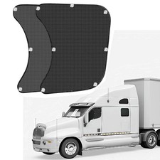 Pacify 2 Pcs Semi Truck Window Shades with Suction Cups Side Sun Black