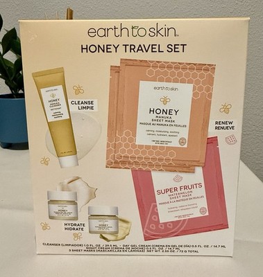 Earth To Skin Honey Travel Set: Cleanser, Day Cream, Night Cream, Sheet Mask