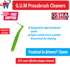 GUM Proxabrush Go-Betweens Angled Interdental Brushes Ortho Brush Braces cleaner