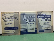 3 Vols Rubank -Elementary, Intermediate Method & Advanced Method Vol. 1 Clarinet