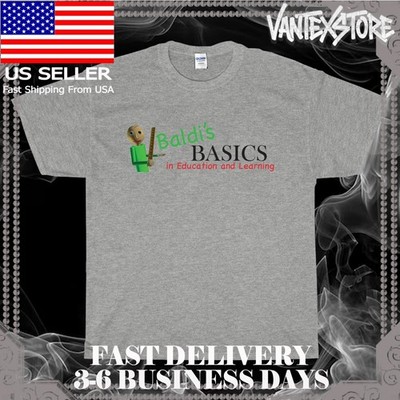 NEW SHIRT BALDI'S BASICS LEARNING LOGO MEN'S T-SHIRT AMERICAN USA SIZE S-5XL