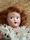 VINTAGE ANTIQUE POLKA DOT RUFFLED DRESSED HAND PAINT COLLECTIBLE DOLL 1940-1950s — photo 4