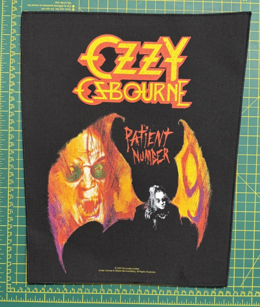 Ozzy Osbourne Patient No 9 Large Size Printed Sew On Back Patch Official