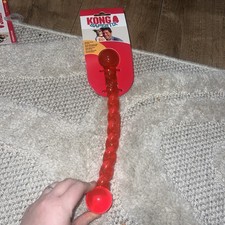 Kong Safestix Small 12" Red Durable Dog Tug Toy Fetch Flexible! Brand New!