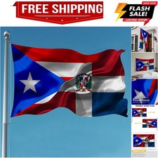 Puerto Rican Puerto Rico And Dominican Republic Flag 3x5 Ft Double-Sided Prin...