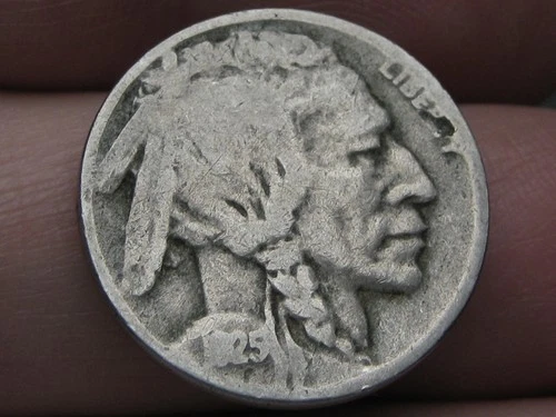 1925 D Buffalo Nickel 5 Cent Piece- Denver, VG/Fine Details