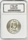 1954 Franklin Half Dollar, MS65 NGC  - SLAB ERROR - Mislabeled as 1957