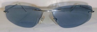 VOGUE Eyewear VO3337-S Rimless Sunglasses Blue Tinted Lenses Silver Frames Italy