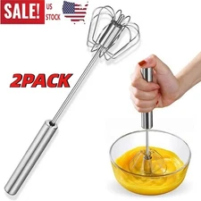 Semi-Automatic Egg Whisk Hand Push Egg Beater Stainless Steel Blender Mixer Tool