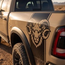 Fierce Ram Head Truck Bed Decals For Dodge Ram Set Of 2 Side Bed Stripes