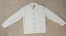 NWT 95 Timberland Washed Canvas Chore Jacket WHITE : Mens Medium