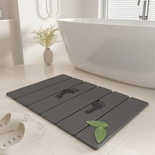 Stone Bath Mat - Non-Slip Foldable Diatomite Bath Mat 23.6 x 15.3  , Super Abs...