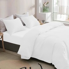 4 Piece Reversible Duvet Cover Bedding Set & Fitted Sheet & pillowcases All Size