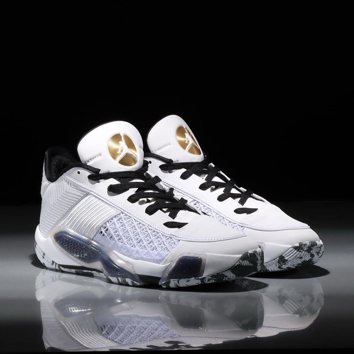 NEW Air Jordan 38 Xxxviii Low Basketball Shoes White Gold