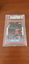 1986 Fleer Michael Jordan Rookie Card BGS 8 NM MINT CENTERED #57 Basketball. rookie card picture