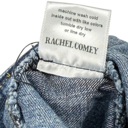 Rachel Comey Long Trigger High Rise Denim Jeans Straight Leg Angled Seams Sz 10 - Afbeelding 2 van 13