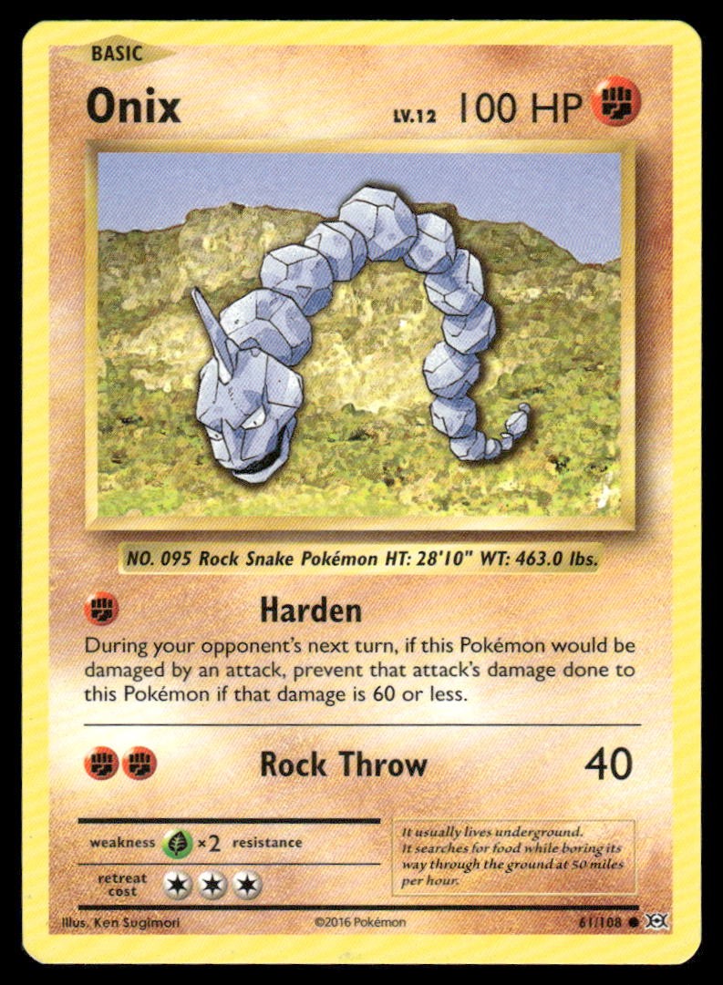 Onix 61/108 Common Evolutions Pokemon Lightly Played