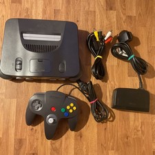 Nintendo N64 Console Complete With Official Black Controller Fully Working