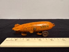 Vintage Hubley Cast Iron “Navy” Airship Toy – 4.75" Original Paint – 1920s–30s
