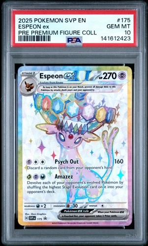 141612423 Espeon ex 2025 Pokemon SV Prismatic Evolutions Promo #175 PSA 10
