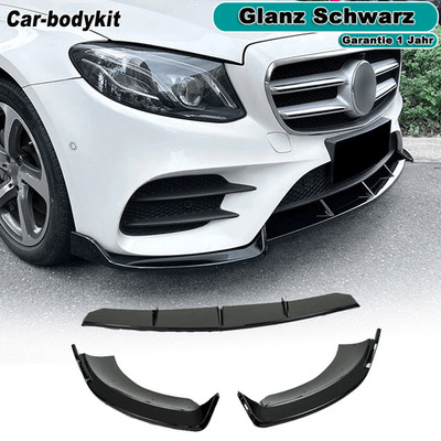 Frontlippe Frontspoiler Glanz Schwarz für Mercedes W213 C238 E-Klasse 2016-2020 