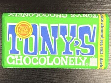 Tony's Chocolonely Dark Chocolate Almond Sea Salt 6.35 oz Candy Bar Exp 10/18/25