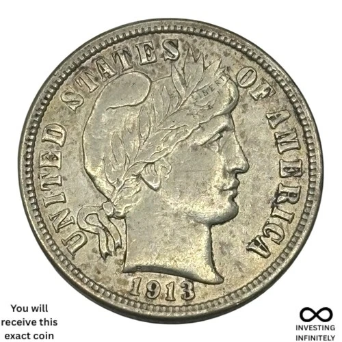 1913 Barber Dime X-1662