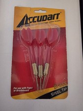 Set of 3 Accudart Brass Steel Tip Darts - Red