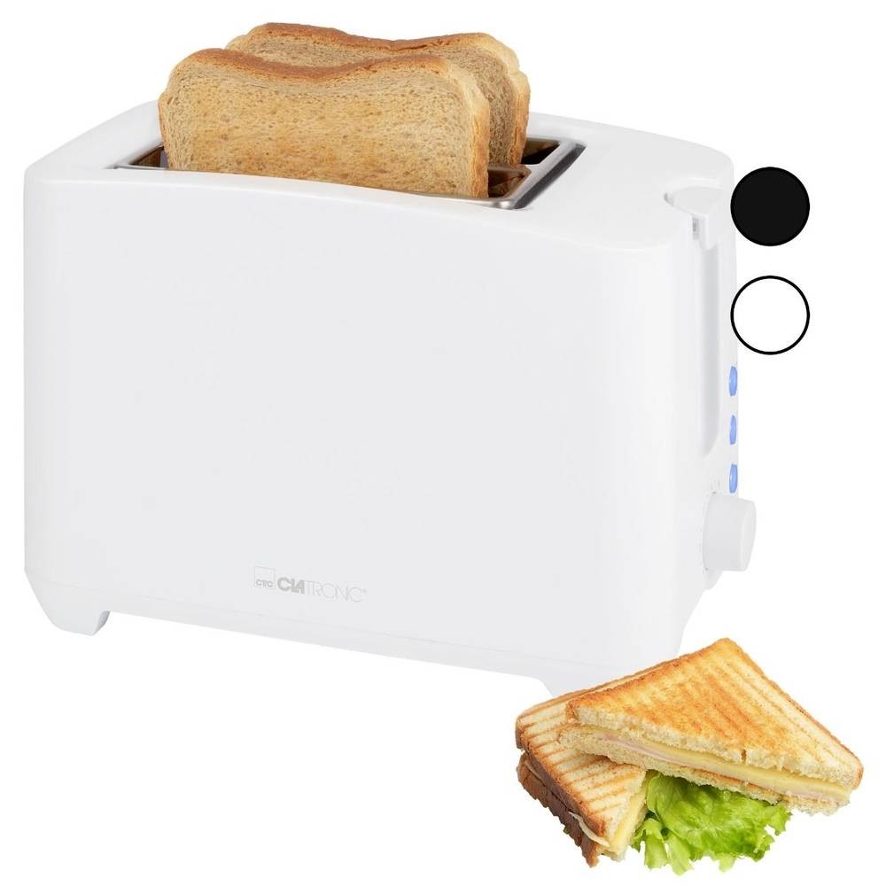 Grille-pain Clatronic TA 3801 W petit électroménager cuisine blanc avec ramasse-miettes