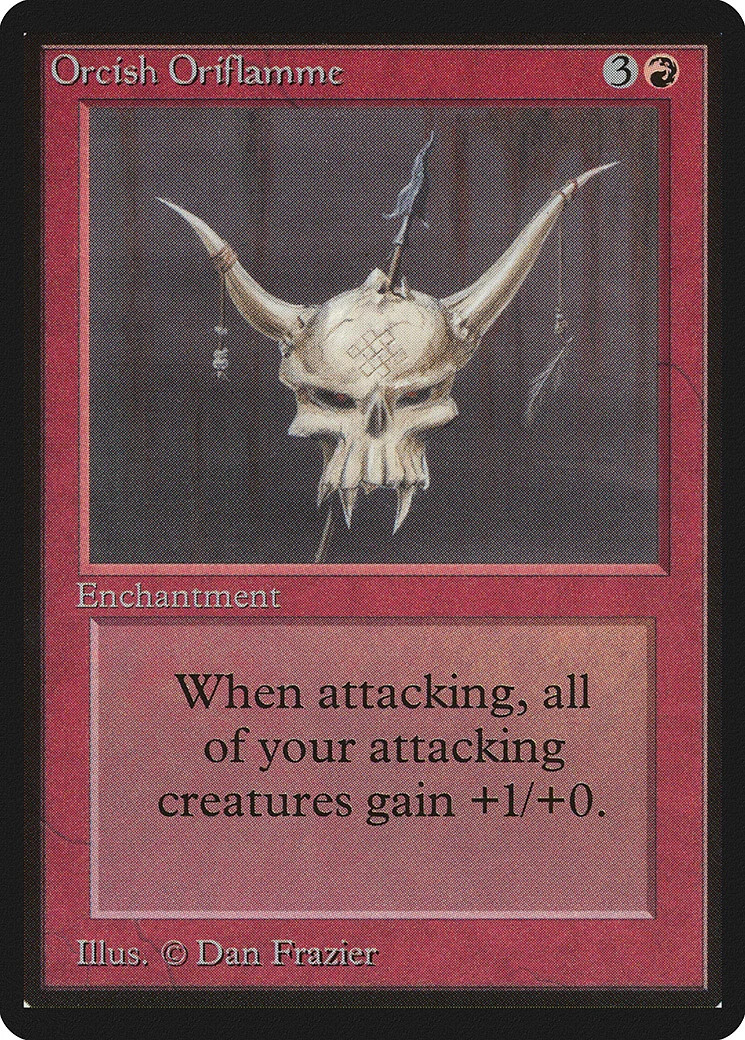Orcish Oriflamme Beta HEAVILY PLD Red Uncommon MAGIC THE GATHERING CARD ABUGames