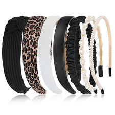 7 Pcs Headbands for Women Girls, Non Slip Cute Pearl Floral Padded Vintage Wide