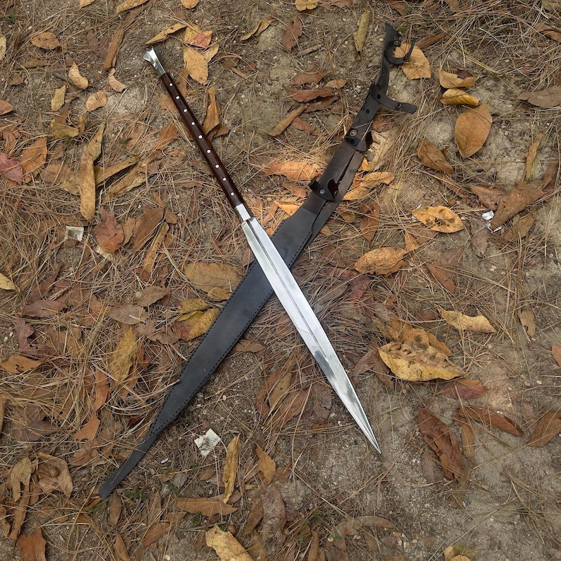 Custom Handmade Carbon Steel Blade Viking Spear Sword | Hunting Sword Camping