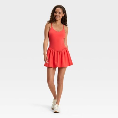 Women's Drop Waist Active Dress - JoyLab Red L