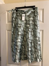 NWT Ralph Lauren Women's Satin Snakeskin Print A line Skirt 12 125