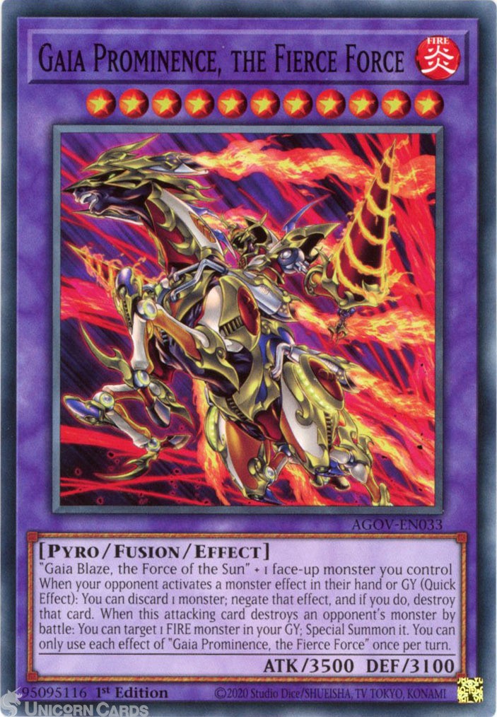 AGOV-EN033 Gaia Prominence, the Fierce Force :: Common 1st Edition YuGiOh Card