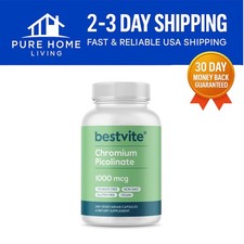 1000mcg Chromium Picolinate Capsules - 240 Count, No Stearates or Phosphate