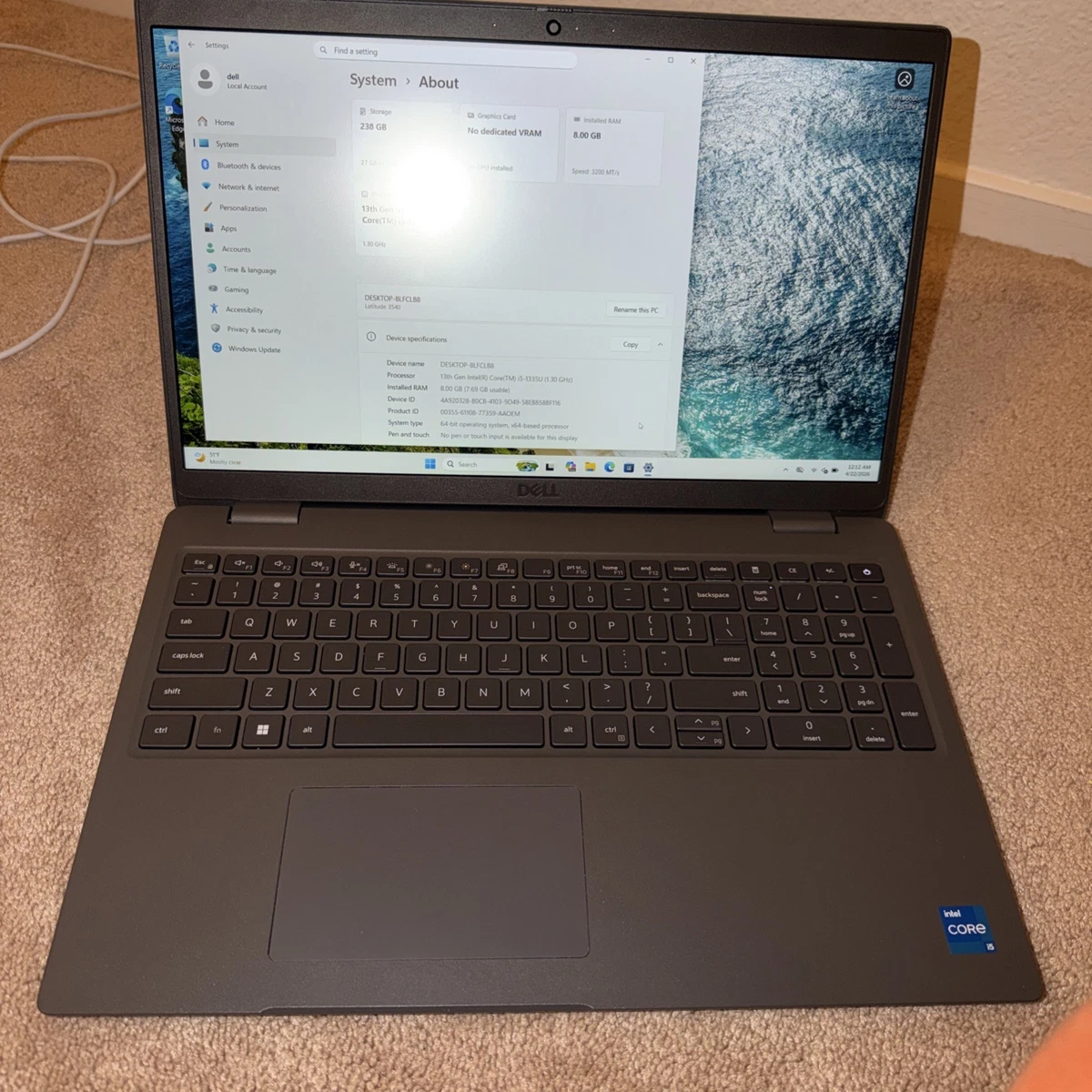 Dell Intel Core i5 4th Gen. PC Laptops & Netbooks 256 GB SSD
