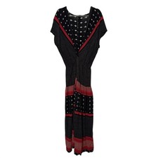 Whimsical Tiered Boho Maxi Dress Dark Cottagecore Indie Festival Prairie