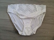 BNWT Vintage Ann Summers White Satin & Lace Boned Panties Size 22-24 