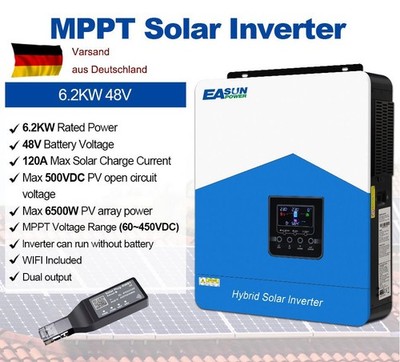 6200W Solar Wechselrichter 120A Off Grid Inverter 48V MPPT Laderegler Wifi DE