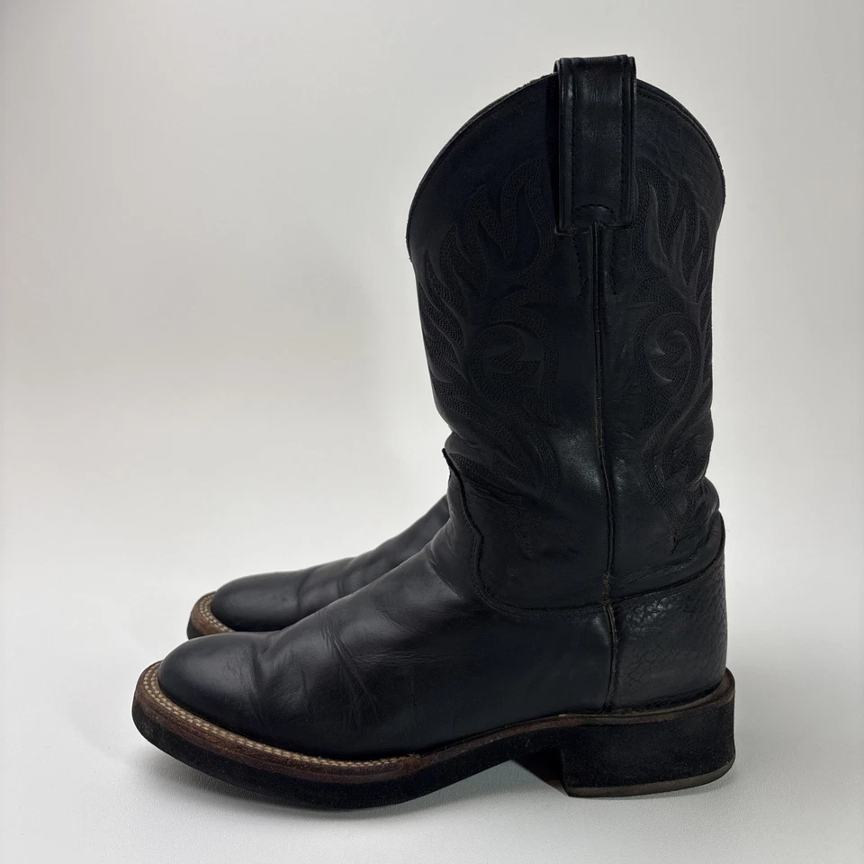 JUSTIN Women's Roper Cowboy Boots L5002 Tekno Crepe Sole, Black, Size 7.5 - Image 2 of 4