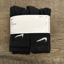 Nike Unisex Adult Everyday Cushioned Training Crew Socks 6-Pack Size Small