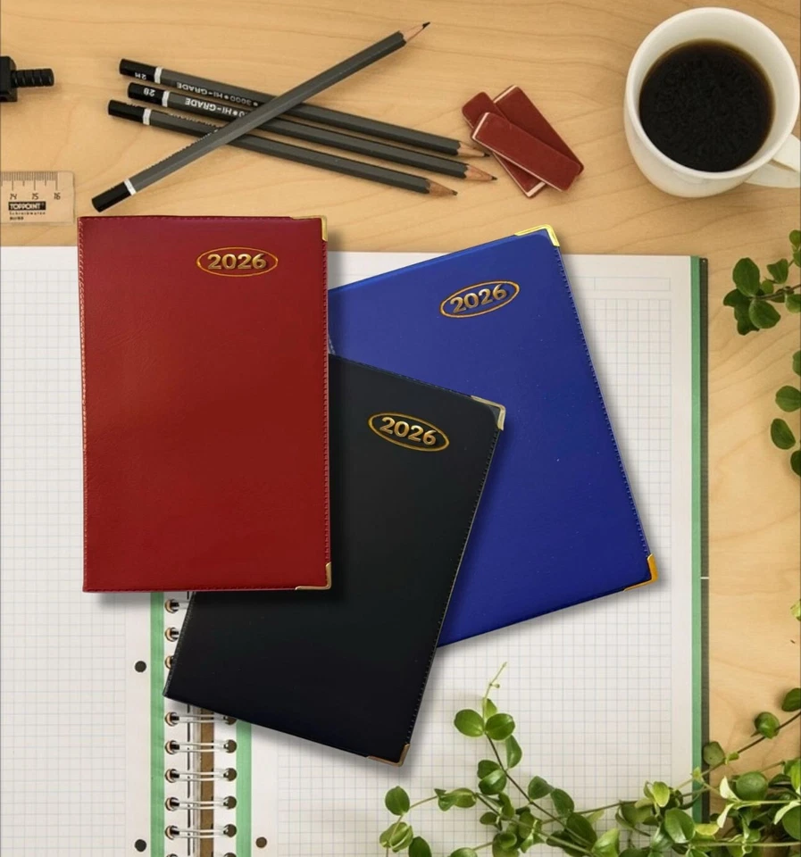 2026 DIARY POCKET / SLIM SLIMLINE WEEK TO VIEW METAL EDGE SOF PVC COVER DIARY - Image 4 of 4