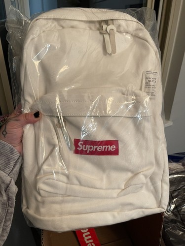 Supreme Canvas Backpack White Canvas 