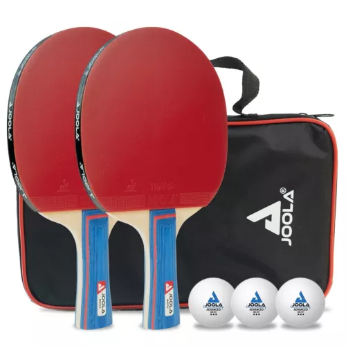 JOOLA Tischtennis Duo Set 2 x Tischtennisschläger 3 x Stern TT Bälle inkl Tasche