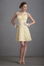 Anthropologie BHLDN Lemon Meringue Dress by Hitherto Sz XS Yellow